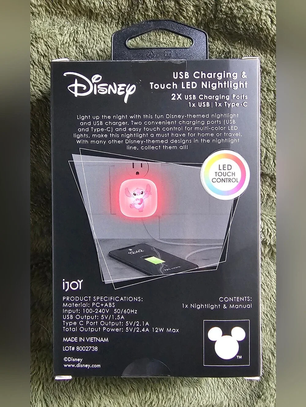 Disney Stitch USB Charging & Touch LED Nightlight